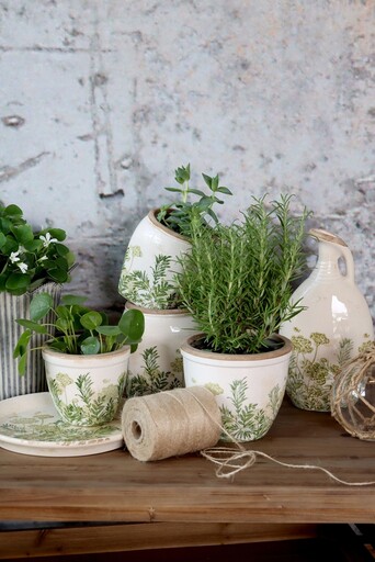Impressionen zu Chic Antique Laval Übertopf mit Blumendruck, Bild 4