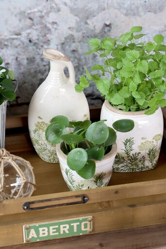 Impressionen zu Chic Antique Laval Übertopf mit Blumendruck | Keramik im Landhausstil, Bild 3