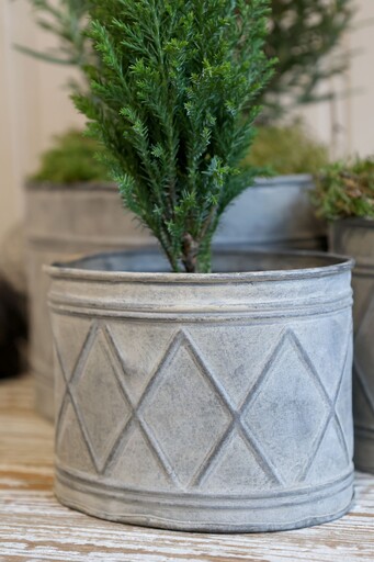 Impressionen zu Chic Antique Metall Übertöpfe mit Muster im 3er Set, Bild 3