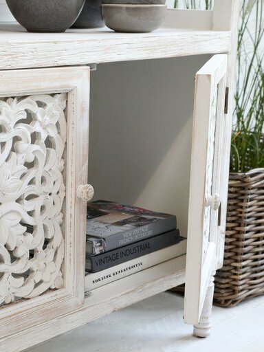 Impressionen zu Chic Antique Regal Antik weiß mit Ablagen und Türen, Bild 1