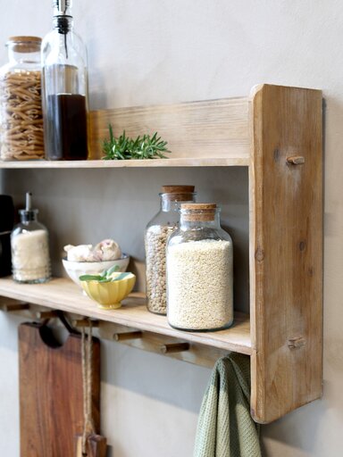 Impressionen zu Chic Antique Wandregal mit 6 Haken und 2 Ablagen, Bild 1