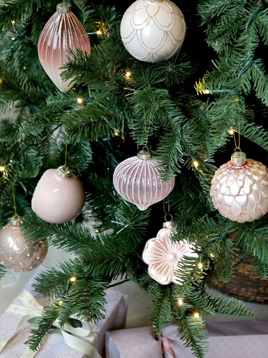 Impressionen zu Chic Antique Rosa Weihnachtskugel aus Glas, Bild 1