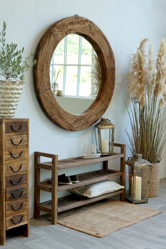 Impressionen zu Chic Antique Runder Grimaud Spiegel mit Holzrahmen, Bild 2