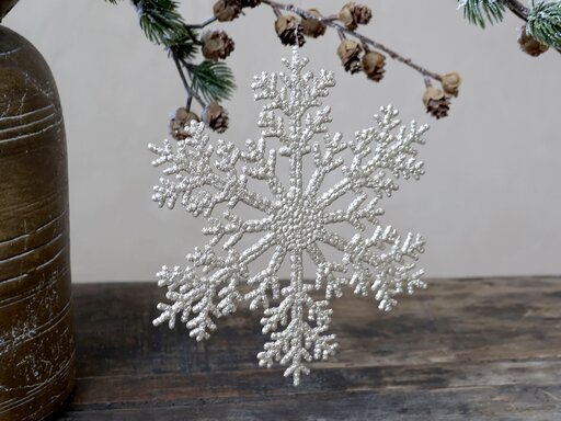 Impressionen zu Chic Antique Schneeflocken Anhänger mit Glitzer, Bild 1