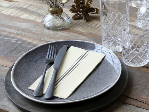 Impressionen zu Chic Antique Serviette mit Barchent Streifen, Bild 1