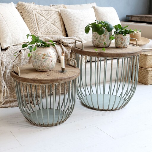 Impressionen zu Chic Antique Shabby Sofatisch mit Holzdeckel 2er Set, Bild 8