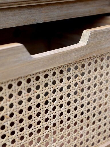 Impressionen zu Chic Antique Sofatisch mit 2 französisch geflochtenen Schubladen, Bild 2