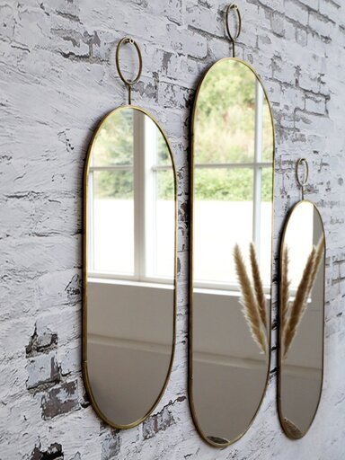 Impressionen zu Chic Antique Spiegel mit Messingrahmen, Bild 1