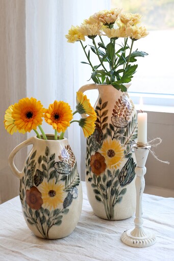 Impressionen zu Chic Antique Steingut Kanne mit Blumenmotiv, Bild 1