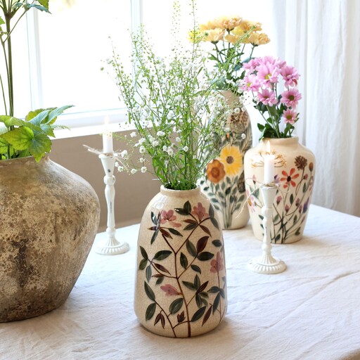 Impressionen zu Chic Antique Steingut Vase mit Blumenmotiv 2, Bild 2