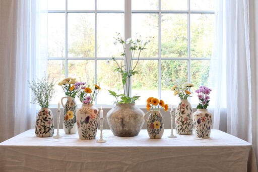 Impressionen zu Chic Antique Steingut Vase mit Blumenmotiv 2, Bild 3