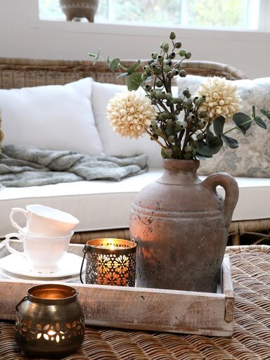 Impressionen zu Chic Antique Teelicht Ampel mit Blumenmuster, Bild 2