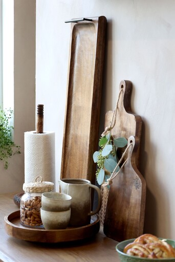 Impressionen zu Chic Antique Tours Holz Tablett mit drehbarem Sockel, Bild 1