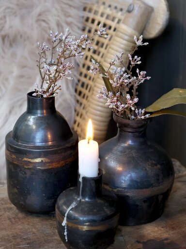 Impressionen zu Chic Antique Vase aus Eisen, schwarz, Bild 1