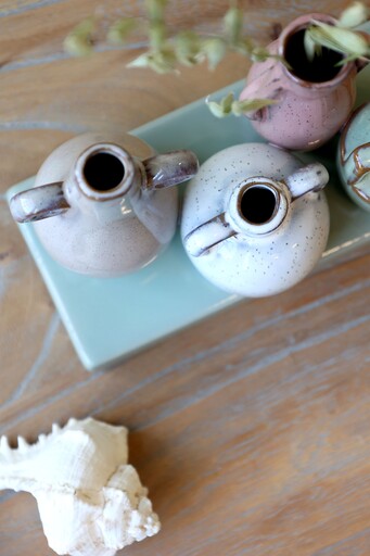 Impressionen zu Chic Antique Vasen auf Tablett, 4 Vasen, Bild 3