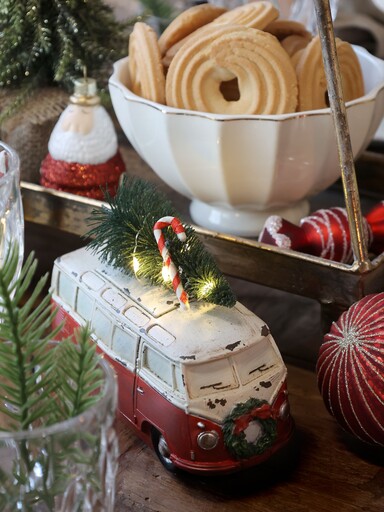 Impressionen zu Chic Antique Vintage Bus mit Weihnachtsbaum und LED, Bild 4