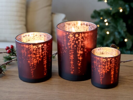 Impressionen zu Chic Antique Weihnachtlicher Roter Teelichthalter mit Muster, Bild 2