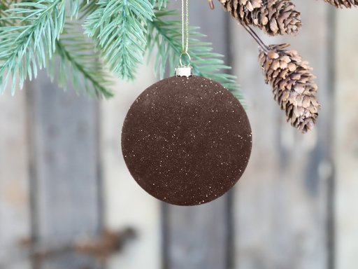 Impressionen zu Chic Antique Weihnachtskugel Velours mit Glitzer, Bild 1