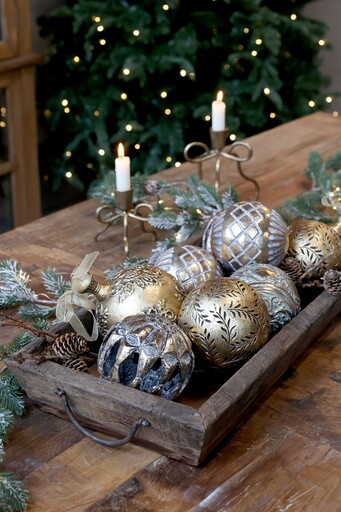 Impressionen zu Chic Antique Weihnachtskugel zum Aufhängen, Messinglook, Bild 1