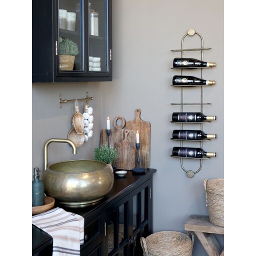 Impressionen zu Chic Antique Weinhalter für die Wand – Weinregal in Messing, Bild 1