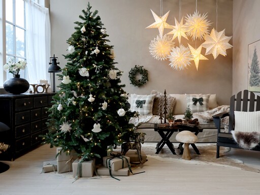 Impressionen zu Chic Antique Winterliches Wandbild mit Tannenbaum und LED Lichtern, Bild 3