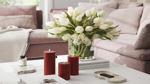 Impressionen zu Deluxe Homeart LED Stumpenkerze Real Flame rot, Bild 2