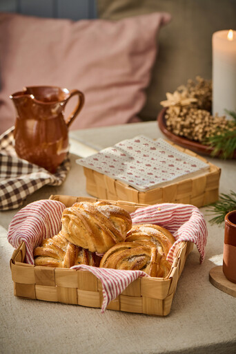 Impressionen zu IB Laursen 2er Korbsatz quadratisch geflochtenes Spanholz, Bild 4