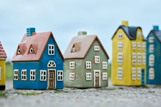 Impressionen zu IB Laursen Haus für Teelicht Nyhavn blau mit brauner Tür, Bild 2