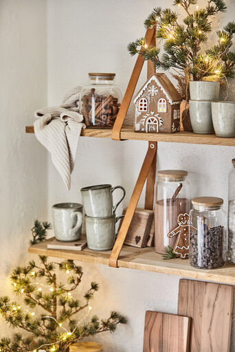 Impressionen zu IB Laursen Keramik Lebkuchenhaus für Teelicht Stillenat Türkranz, Bild 1