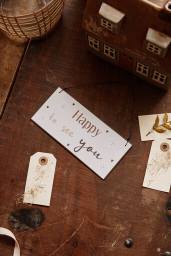 Impressionen zu IB Laursen Metallschild Happy to see you, Bild 1