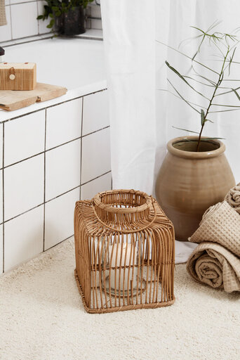 Impressionen zu IB Laursen Rattan Kerzenhalter quadratisch, Bild 2
