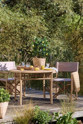 Impressionen zu IB Laursen Regiestuhl Bambus mit Leinenstoff, Bild 1