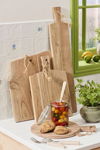 Impressionen zu IB Laursen Schneidebrett mit Juteseil rund mit Griff Akazienholz, Bild 1