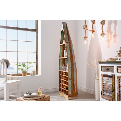 Impressionen zu Invicta Weinregal & Stiefelregal Borneo 190cm | Recyceltes Mangoholz, Bild 1