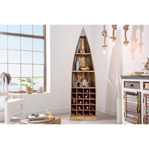 Impressionen zu Invicta Weinregal & Stiefelregal Borneo 190cm | Recyceltes Mangoholz, Bild 3