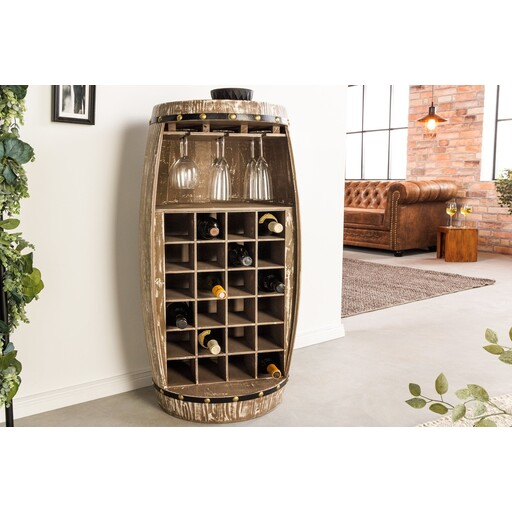 Impressionen zu Invicta Weinregal halb BODEGA 100cm für 24 Flaschen Massivholz Tannenholz natur, Bild 1