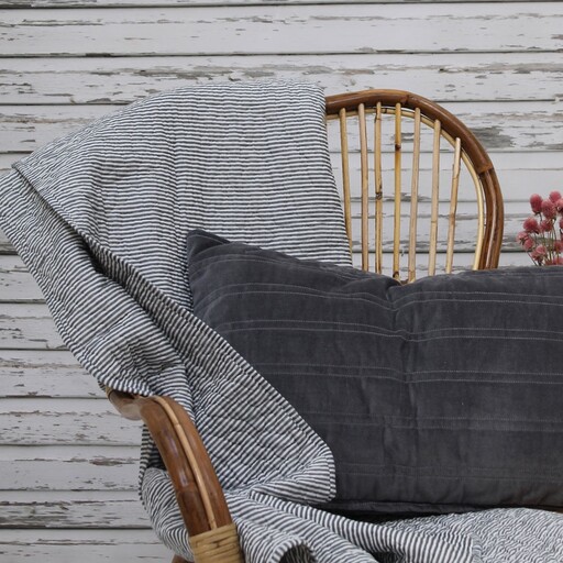 Impressionen zu Krasilnikoff Quilt mit dünnen Streifen, Schwarz/Weiß, Bild 2