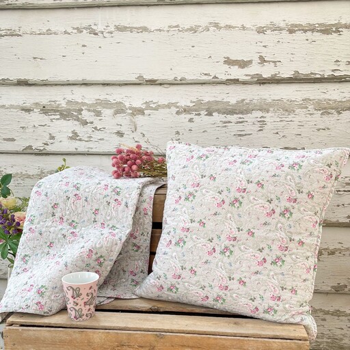Impressionen zu Krasilnikoff Quilt mit Paisley Muster, Pink-Grey, Bild 2