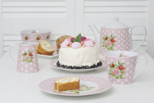 Impressionen zu Krasilnikoff Tablett Dots n Roses, Bild 1