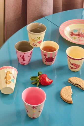 Impressionen zu RICE Kleine Melamin Kinder Becher Ocean Print - 6er Pack, Bild 1