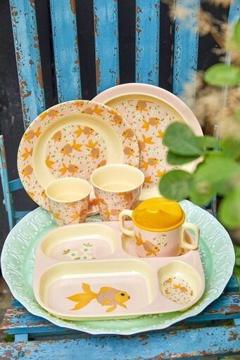Impressionen zu RICE Melamin Kinderteller Goldfish Print, Bild 1