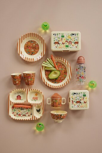 Impressionen zu RICE Melamin Kinderteller mit 4er Einteilung Farm Animals, Bild 1